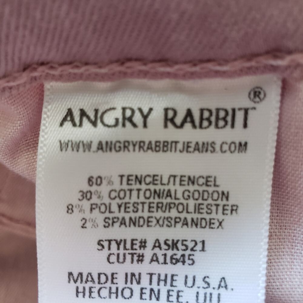 NEW Angry Rabbit Mid Rise Dusty‎ Rose Skinny Denim Jeans Multiple Sizes - Picture 8 of 9